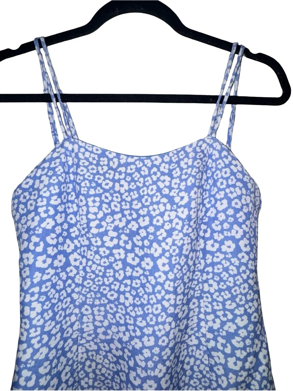 C/MEO Collective Blue Floral Mini Dress Size M Double Strap Slip Dress coquette